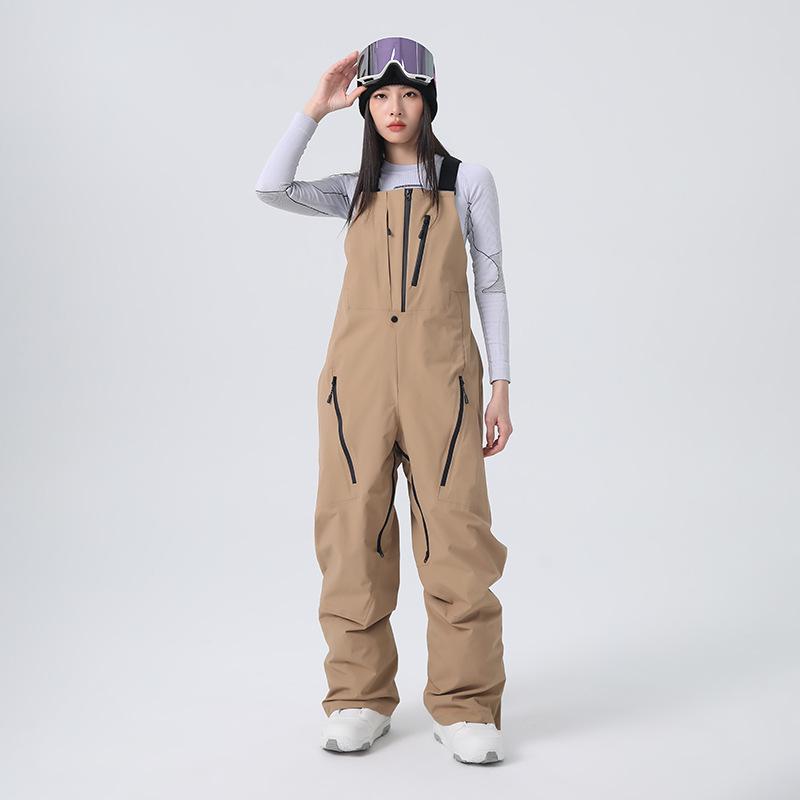 Ski Bibs for Women and Men Breathable Loose Fit Skiing Snow Bibs Pants Waterproof Snowboarding Pants Insulated Winter Outdoor Snowboard Overalls
