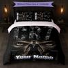 Cristiano Ronaldo Custom Name Text Bedding Set 1 Duvet Cover+2 Pillowcases Soccer Logo Personalized Gift For Special Occasion Bedroom Decor