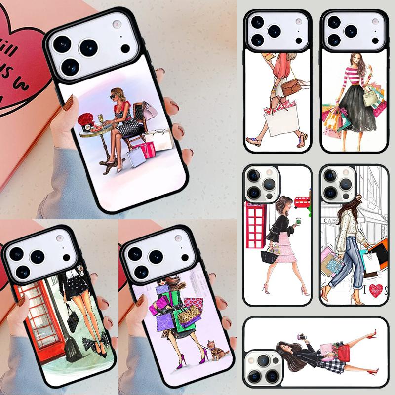 Harrods shopping girl Phone Case For iPhone 17 Air 14 15 13 12 Max Cover For Apple 14 15 16 16e 11 Pro Max Plus