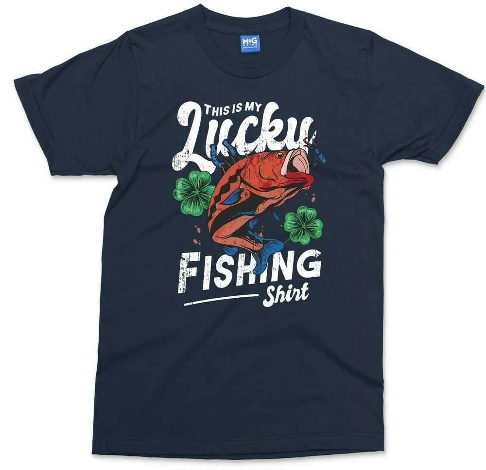 

My Lucky Fishing T-shirt Funny Gift for Fisherman Dad Angler Carp Fish Angling 4XL