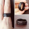 Fashion Men’s Silver Color Black Stainless Steel Ring Groove Multi-Faceted Ring For Men Women Engagement Ring Anniversary Gifts