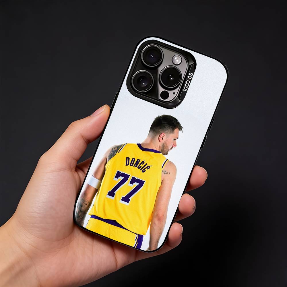 Basketball L-Luka D-Doncic 77 Phone Case For iPhone17, 16,15,14,13,12 Pro Max Black Candy Matte Shockproof Cover