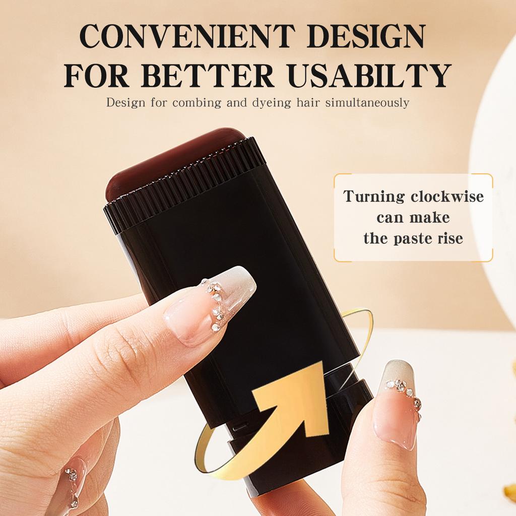 Bosuya Hair Color Stick, One Touch Gray Hair Coverage, Portable Black Hair Dye Cream Stick