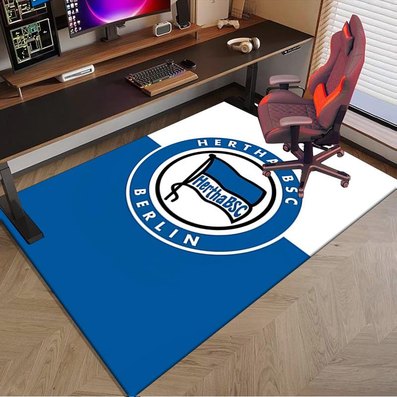Tappeto Area con Stemma Hertha Bsc Berlin, Tappeto per Ufficio, Tappeto per Sedia, Tappeto Decorativo Salotto Camera da Letto, Tappetino Grande Formato Regali per Fan Regali di Natale