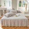 100% Cotton Princess Lace Bed Skirt + 2 Piece Pillowcases Bedding Bedspreads Sheet Pink Lace Bedding Set Bed For Girl Bed Cover