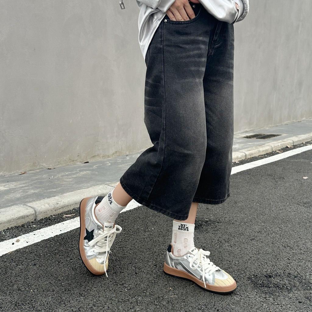 Complex Cowhide Version~ Retro Little White Shoes Women's Versatile Color Matching Leisure Sports Do Old Stars Little Dirty Shoes German Training Sh