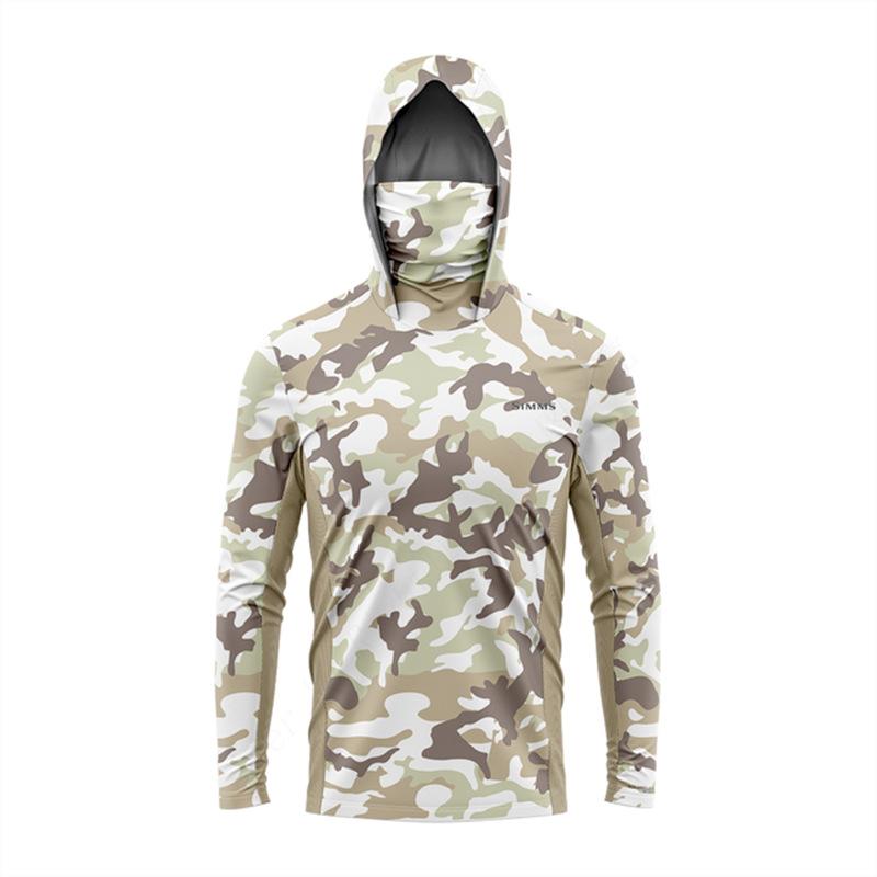 SIMMS Fishing Suit Fly Fishing Luya Hoodie Outdoor Ice Silk Sunscreen Clothing with Mask Quick Drying Breathable Thin