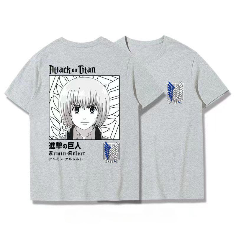 

Японская аниме футболка Разведкорпус Одежда Shingeki No Kyojin Футболка Атака Титанов Гигантская футболка с коротким рукавом Мужская Женская 4XL