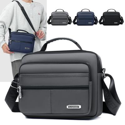 Pánská nylonová taška přes rameno Business Leisure Velkokapacitní přenosná kabelka Vícevrstvá Vodotěsná Letní Pánské Crossbody tašky