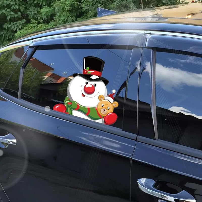 Christmas Decor Elf Peeking Sticker, Car Window Decals Vinyl Waterproof Stickers for Cars Truck SUV Laptop Bumper Car Stickers and Decals (Elf)