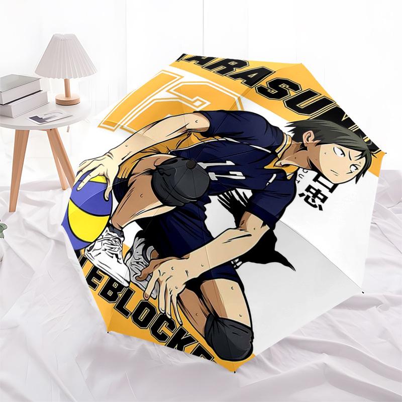 

1pc Karasuno Volleyball Player Volleyball Umbrella Automatic Opening Closing, Portable 3-Fold Design, 8-Rib Iron Frame, Outdoor Umbrella, Ideal Gift f