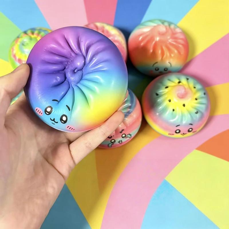 Simulation Dumpling Soft Colorful Stress Relief Toy Anti Anxiety Fidget Gift For Adults Relieve Adhd And Pressure