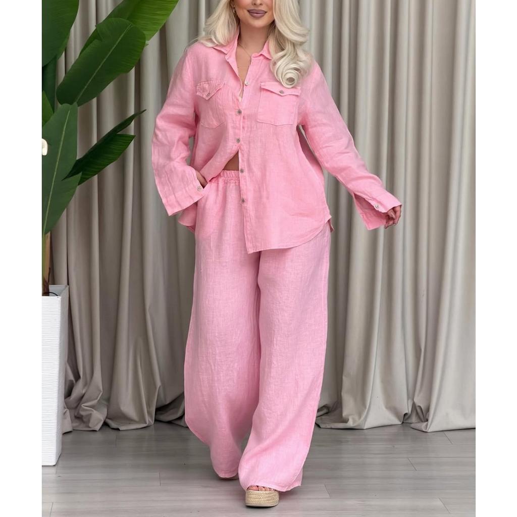 Spring Summer Women's Fashion Casual Loose 2-Piece Pants Set Outfit Crossborder Hot Selling