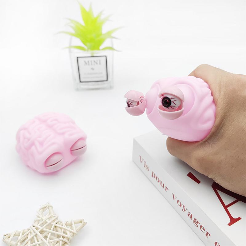 Anti Stress Flippy Brain Squishy Eye Ping Squeeze Toy Anxiety Relief Toy
