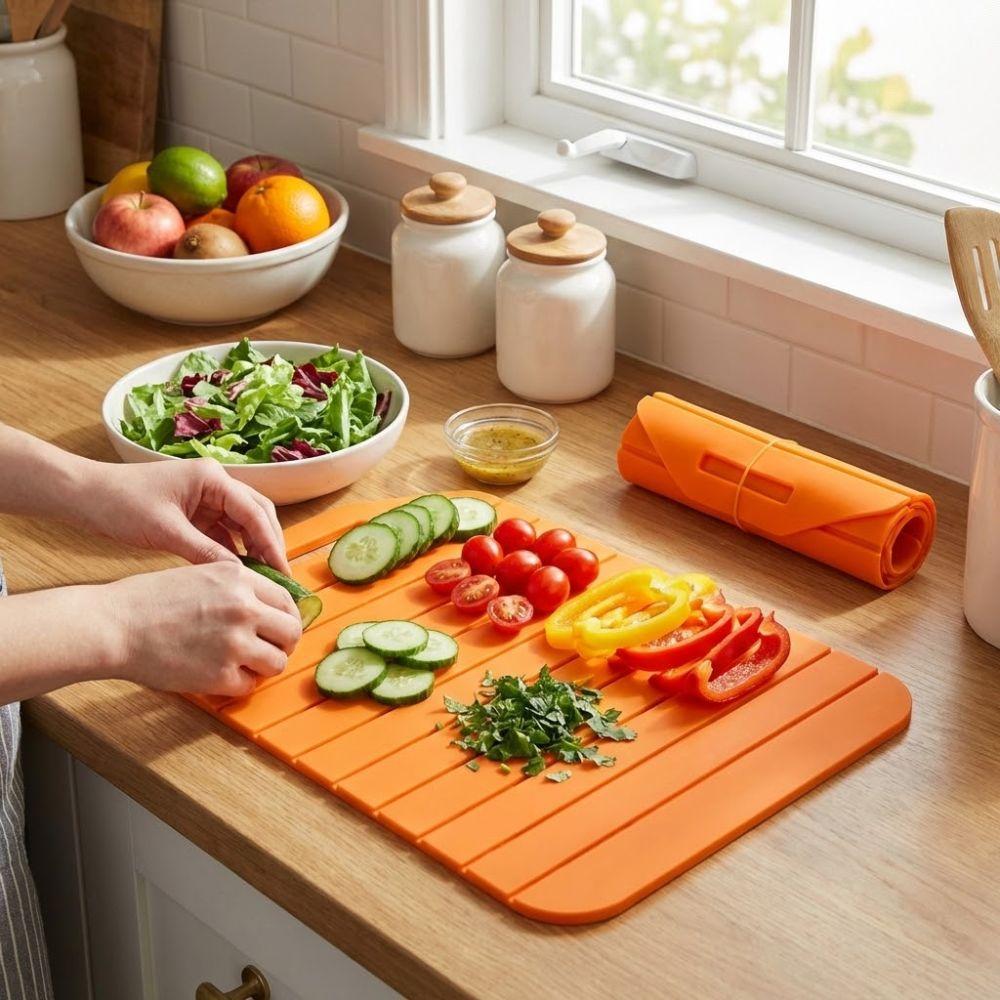 Non-Stick Folding Cutting Board Anti-Slip Silicone Cut Board Kitchen Chopping Mat Camping Trips