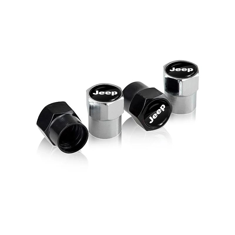 Vngk1 4Pcs Car Tire Valve Cover Wheel Protection Dust Caps Car Accessories For Jeep Grand Cherokee Xj Wk2 Wj Wrangler Jl Compass