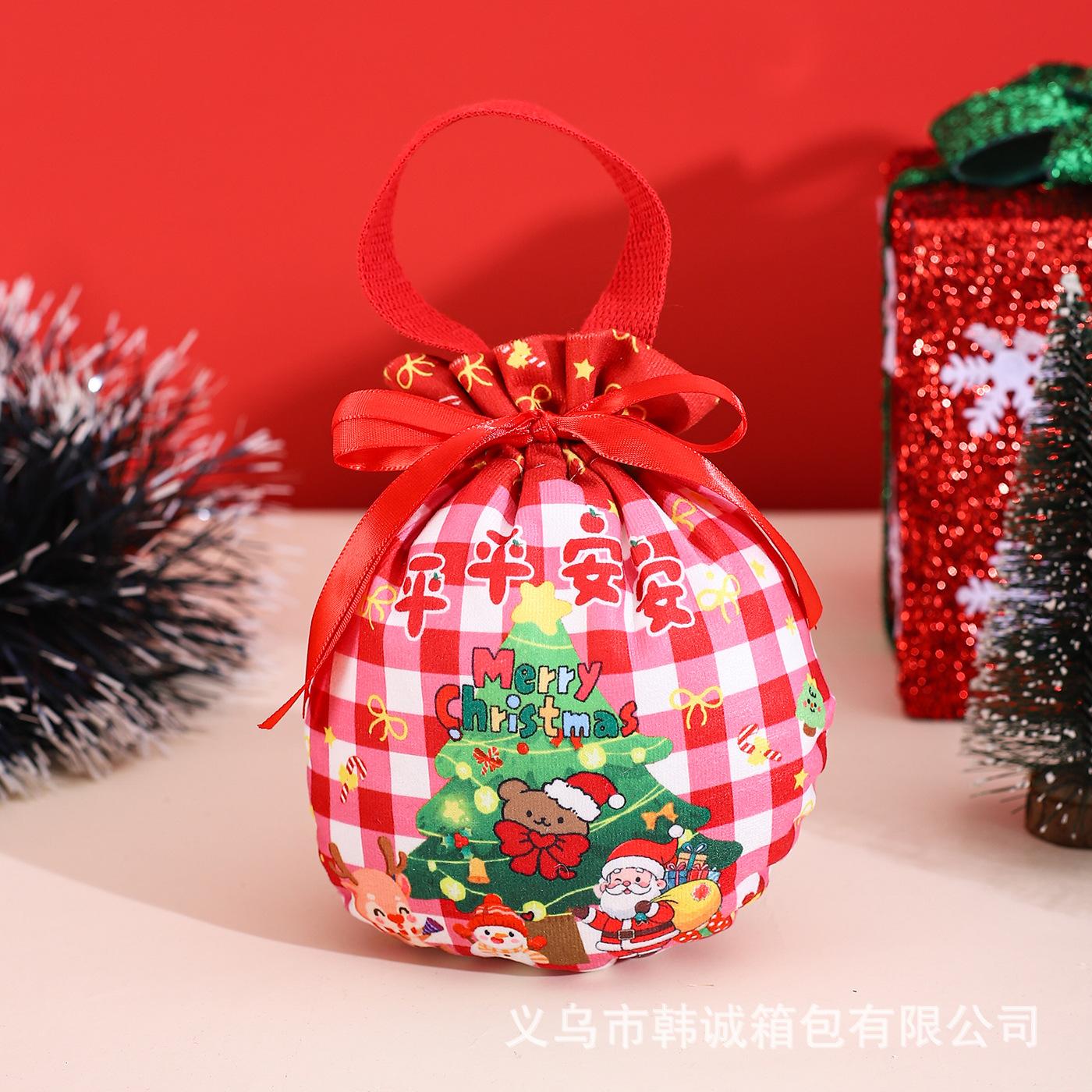 

5 pc Christmas Gift Bags, Premium Velvet Drawstring Bags for Apple & Candy, Pre-Tied No Fold Gift Pouch for Xmas Party Favors
