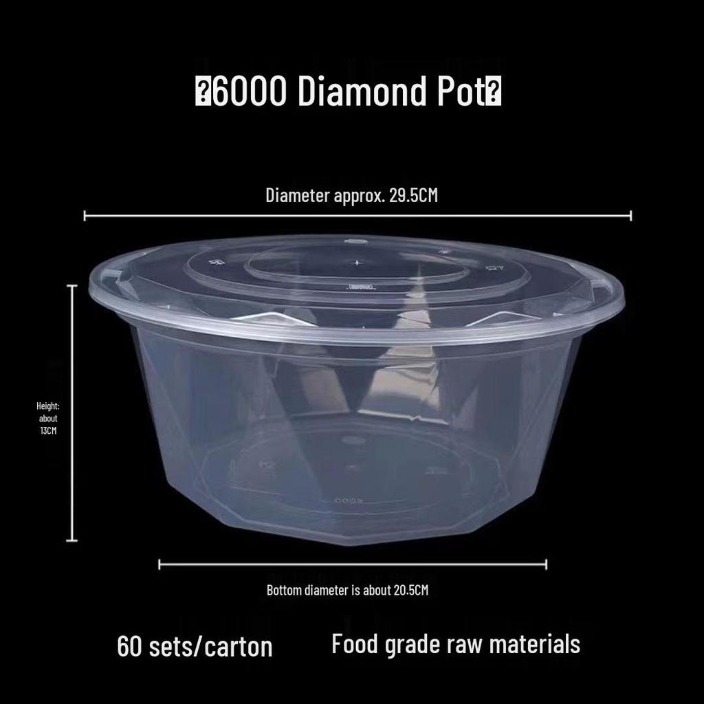 Compact Round Disposable Lunch Box for Crayfish, Pickled Fish, and Fruit - Takeaway Bowl with Small Capacity