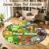 Round Rug Custom NamePlants Vs. Zombies Pattern Non Slip Carpet Home Floor Decor