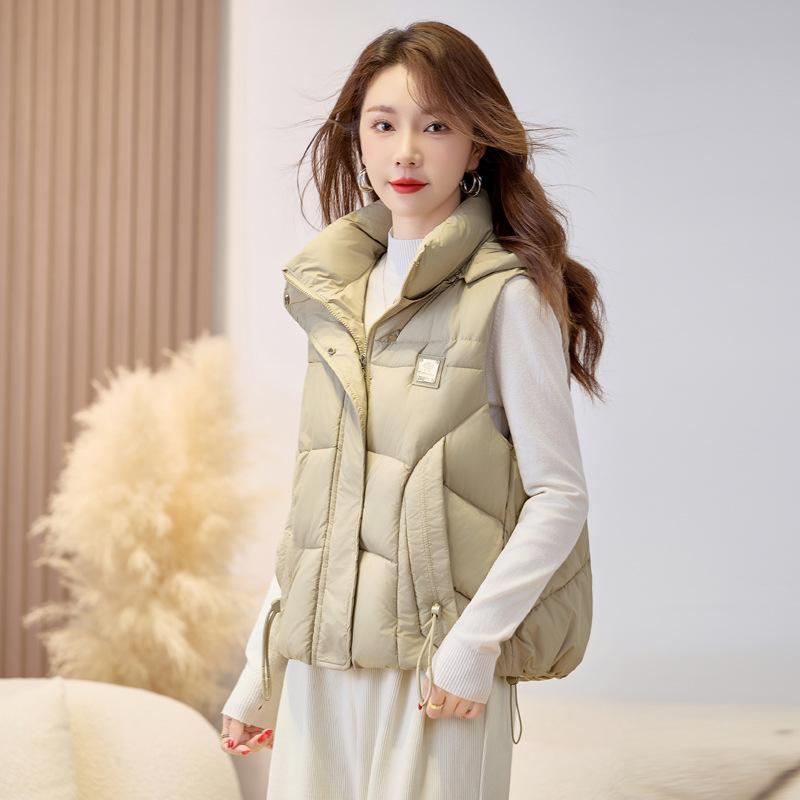 

Женская легкая куртка-майка без рукавов на осень и зиму, со стойкой воротником, съемным капюшоном, утолщенная, теплая, спортивная и повседневная, свободного кроя XL верблюд