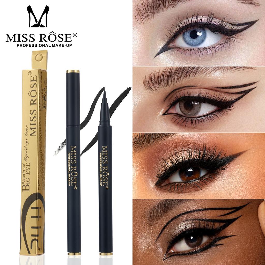 MISS ROSE Black Waterproof Eyeliner Pencil Fine Tip Intense Color