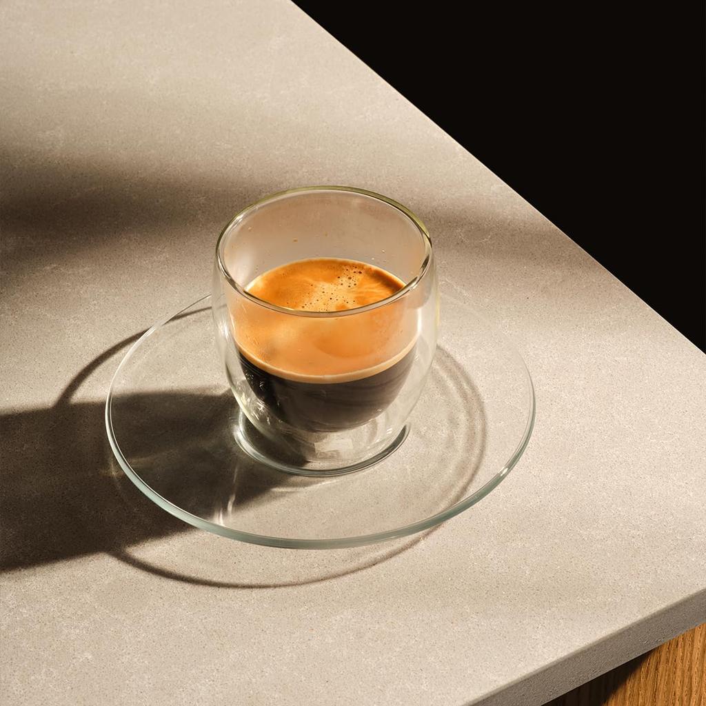 BODUM PAVINA Double-Walled Glasses, 250ml, Set of 6, Insulates Hot and Cold Drinks, Double-Walled, Heat-Resistant, Microwave, Oven, Dishwasher, and