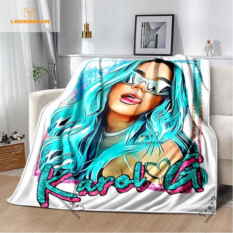 Karol G Bichota Blanket Personalized Warm Plush Cozy Home Girl Throw Blanket for Beding Comfortable Couch Lightweight Blanket