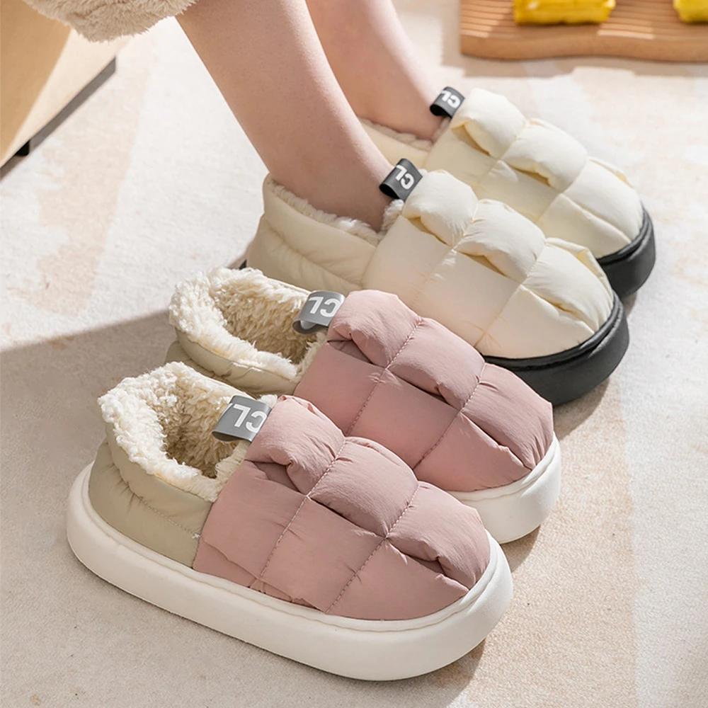 Fashion Plush Fur Slippers For Women Men Winter Fluffy Thick Bottom Fur Slippers House Slippers Cozy Warm Non-slip Furry Slipper