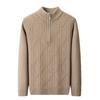 Men's Thick Warm Half-Zip Knit Sweater - Business Casual Pullover for Autumn/Winter