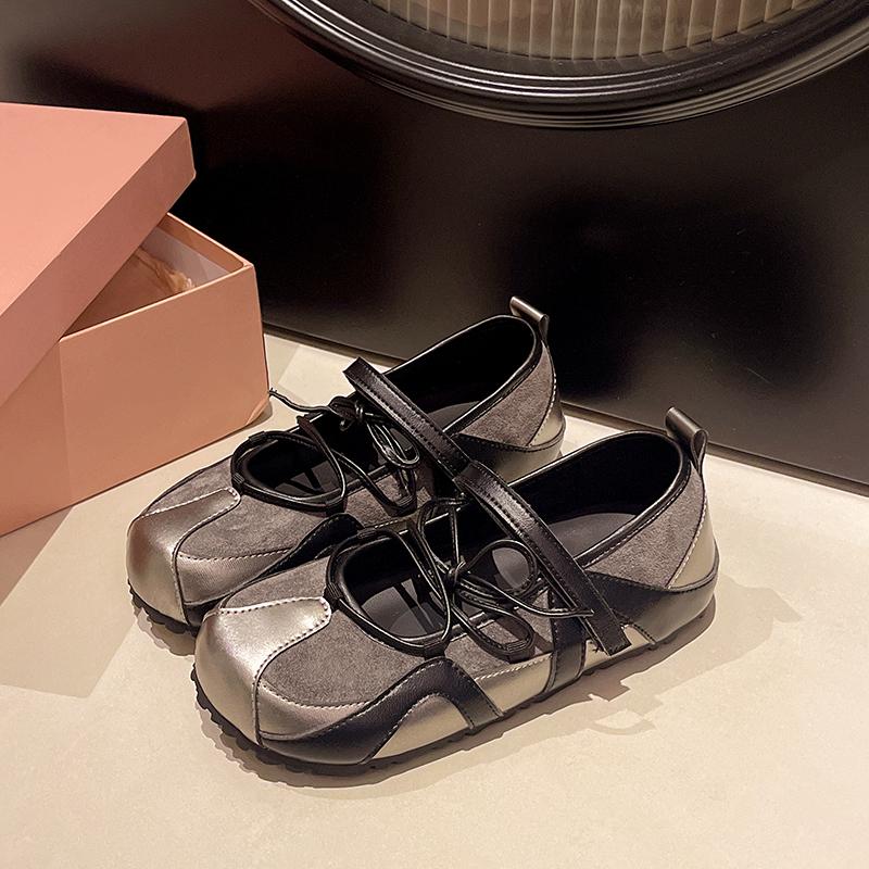 Fashion Women's Ballet Style Flats Fashion Lace-up Retro Mary Jane Casual Shoes Summer Autumn Comfortable Lightweight Ballet Sneakers