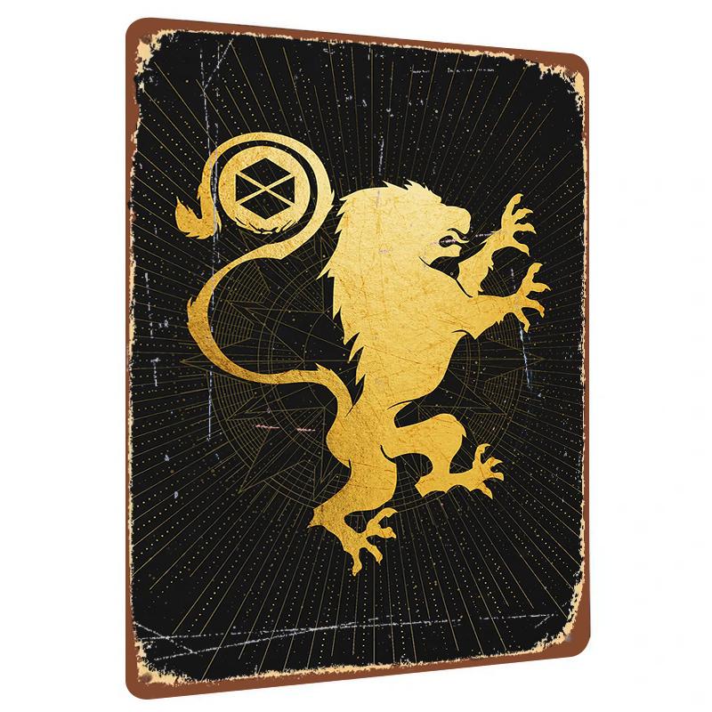 

Golden Lion Totem Metal Wall Art Vintage Relief Sculpture Home Decor for Living Room Study 20x30cm（7.8x11.8inch）