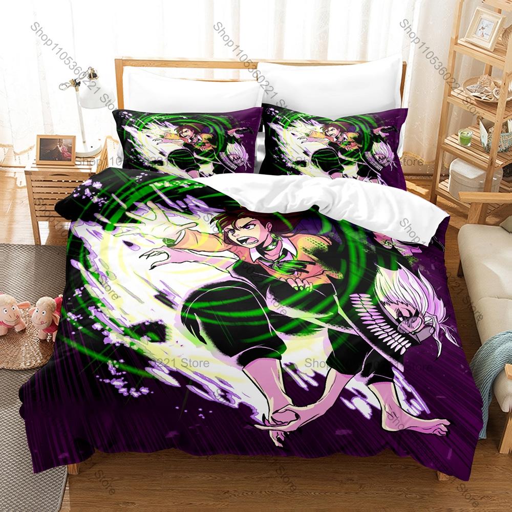 Cool Personality Dandadan Anime Bedding Set New 3D Print Duvet Cover Pillowcases Twin Full Queen King Size Soft Bed Linen