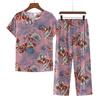 Cotton Pajamas Women's Thin Short Sleeve Set Plus Size Women's Loungewear Can Be Breathable and Antibacterial Sleepwear