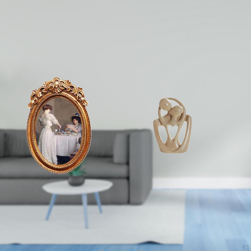 Ornate Resin Photo Frame And Abstract Couple Figurine Creative Decorative Tabletop Display Holder