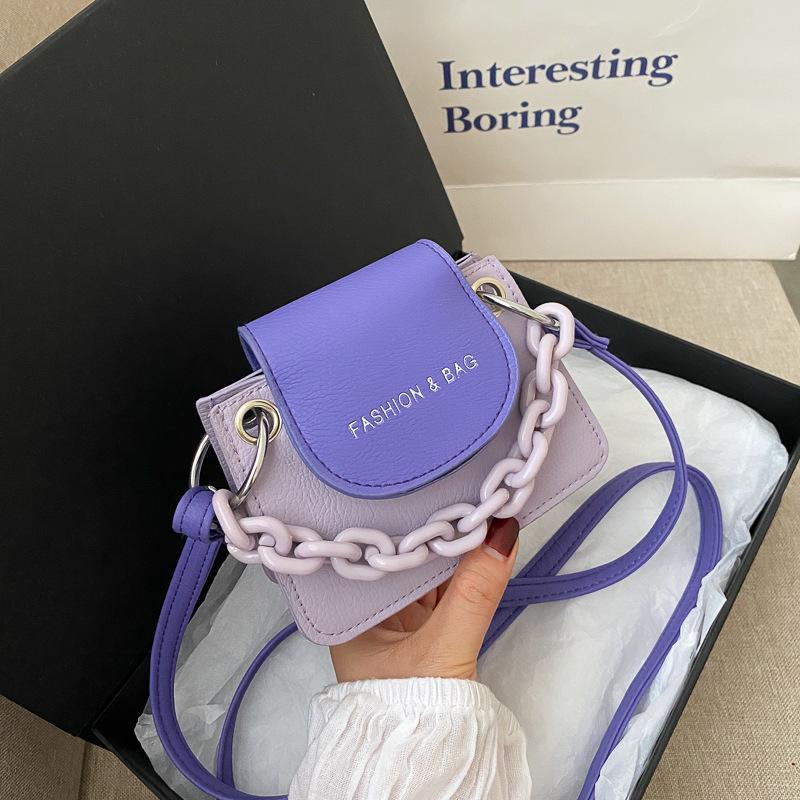 Summer Contrast Mini Bag 2023 New One Shoulder Trend Crossbody Bag Chain Small Square Bag