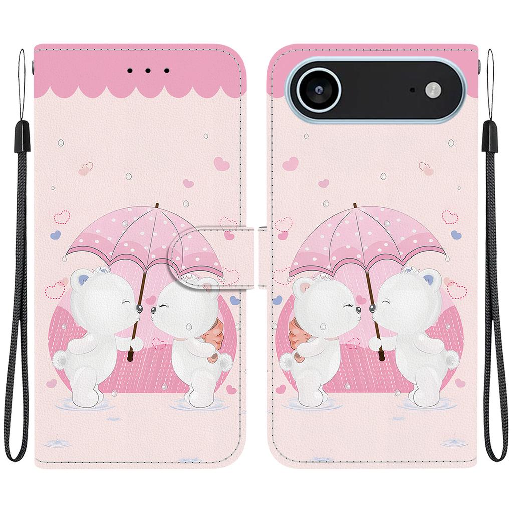 For iPhone 17 Air Case Pattern Printing Anti-Drop Leather Flip Wallet Phone Cover with Lanyard