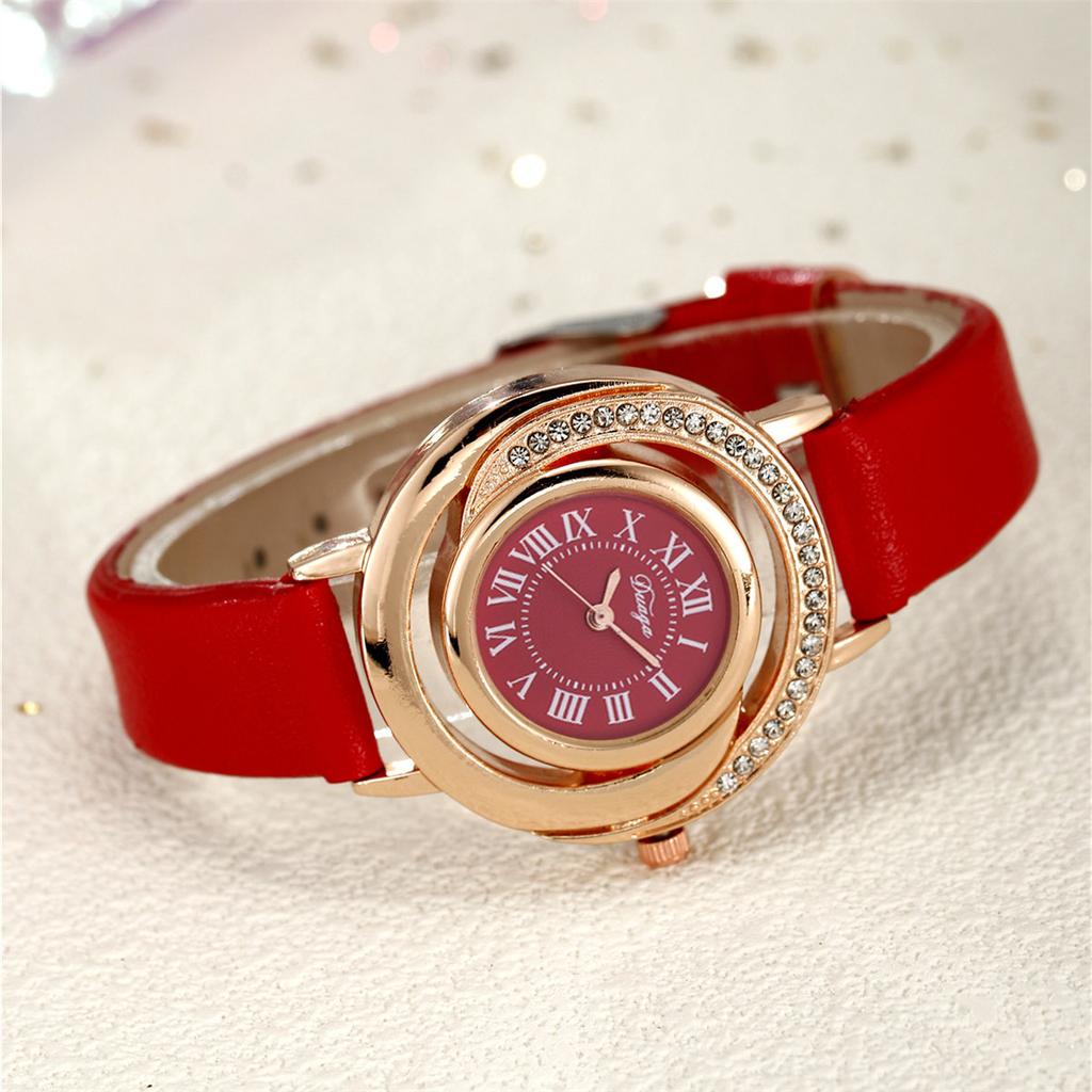 Women Quartz Watch Ring Necklace Earring Rhinestone Wristwatch Watches