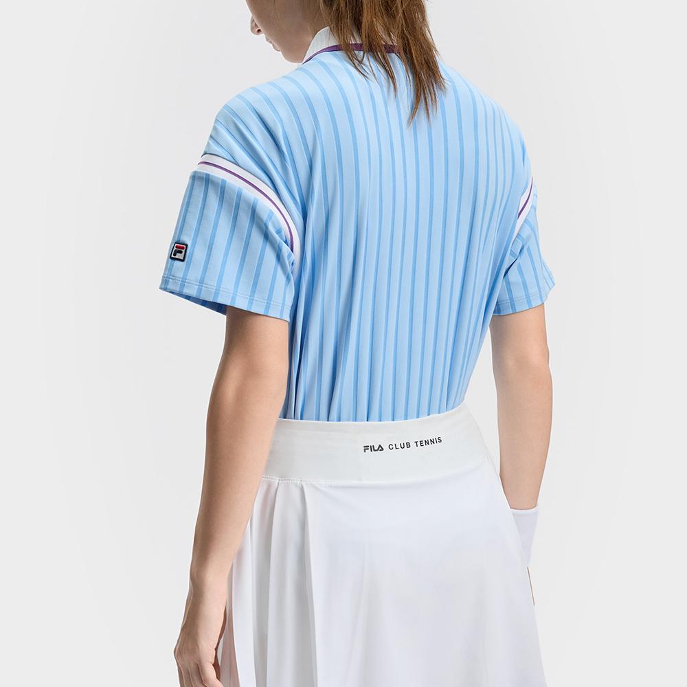 FILA Sports Sun Protection Breathable Tennis Short Sleeve Polo Shirt Women tops Bell-Blue A11W433106FLB