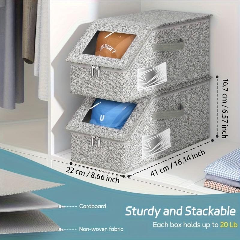 High Quality1/2 New Stackable Baseball Cap Storage Box, Hat Organizer, Hat Box, Clothes Storage Box, Hat Rack, Large Capacity, Foldable, Hard
