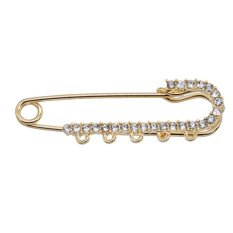 Classic inlaid high-grade CZ rhinestone charm pin female models long brooch delicate jewelry hundred matching fashion style