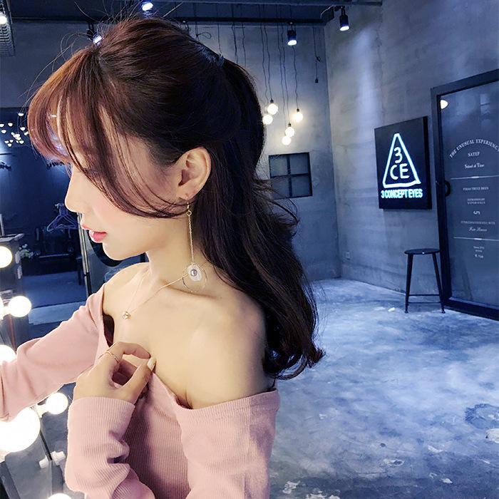 Korean Style Asymmetrical Flower Tassel Ear Hook Earrings - Versatile and Fashionable for Women