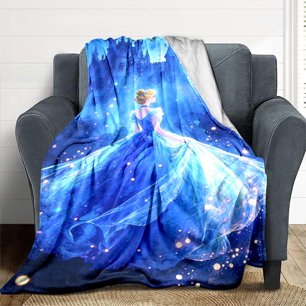 1Pc Blue Dress Fantasy Castle Blanket Soft And Comfortable Casual Warm Camping Travel Christmas Halloween Xmas Gift M924277