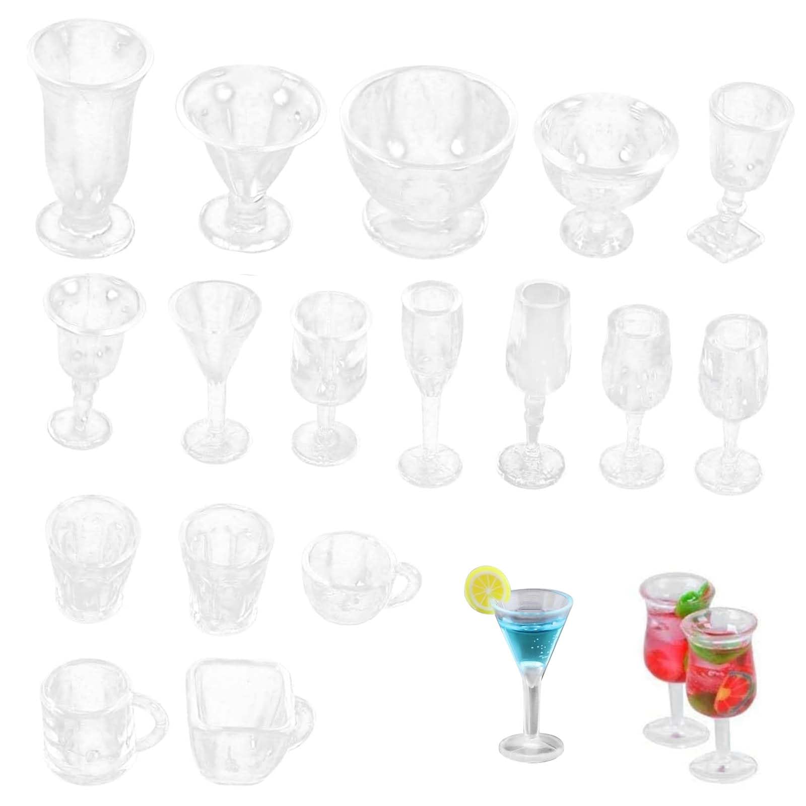 

PAVIKE Miniature Miniature Cup Miniature 51 Dollhouse Miniature Dollhouse Mini Doll Transparent Model Dollhouse DIY Supplies Cups, Models, Glasses,