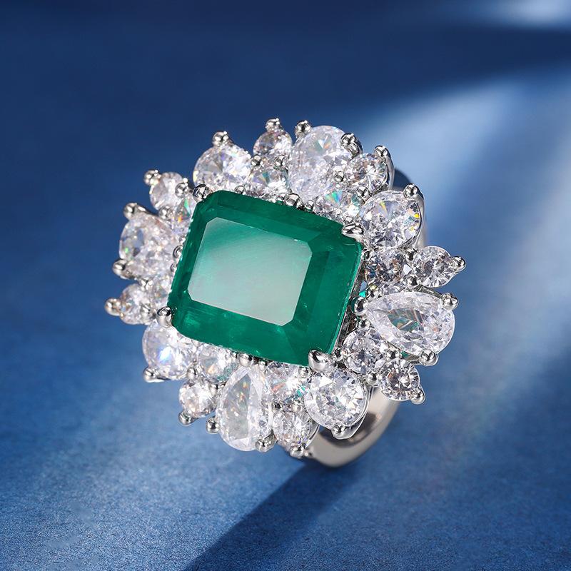 

Ювелирный набор с медным основанием и золотым покрытием, имитация параибы премиум, ретро-набор 10 * 12-6 * 8