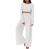 Spring and Summer Pajamas Women's Long-sleeved Trousers Homewear Traceable Cotton