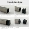 4-80Pc PE Plastic Inclined Plug 19*19-20*40 Adjustable Square Tube Plug Head Table and Chair Foot Pad Inclined Square Tube Cover
