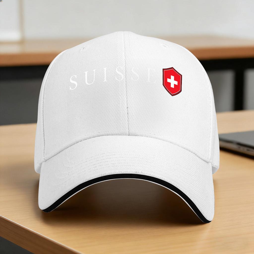 Summer Casual Baseball Cap Swiss Switzerland Flag Outdoor Sports Trucker Hat For Unisex Women Adjustable  DIY Print Baseball Caps
