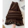 16-Hole Au Li Velvet Plus Size Retro Ruffled Wide-Leg High-Waisted Slimming Trousers - Autumn 2025