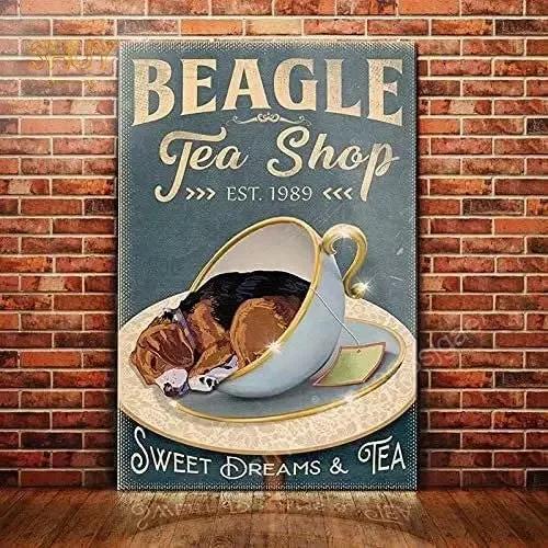 Beagle Dog Metal Tin Sign Please Sit Yourself The Best Sit In The House Printing Poster Bathroom Home Art Wall Decoration Pla