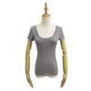 Women's Scoop Neck Short Sleeve T Shirt Slim Fit Solid Color Basic Casual Tee Top